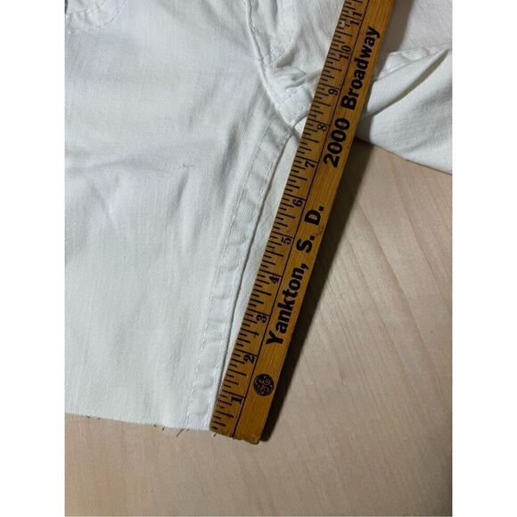 True Religion Cut Off Shorts Womens 25 White‎ Riley Bermuda Contrast Stitch USA - Picture 4 of 6